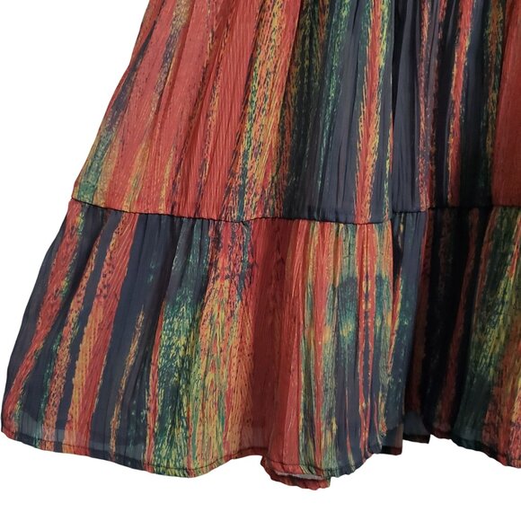 Love Kyla Size L Dress Maxi Flowy Boho Chic Tassel Tiered Long Sleeve - Picture 9 of 16